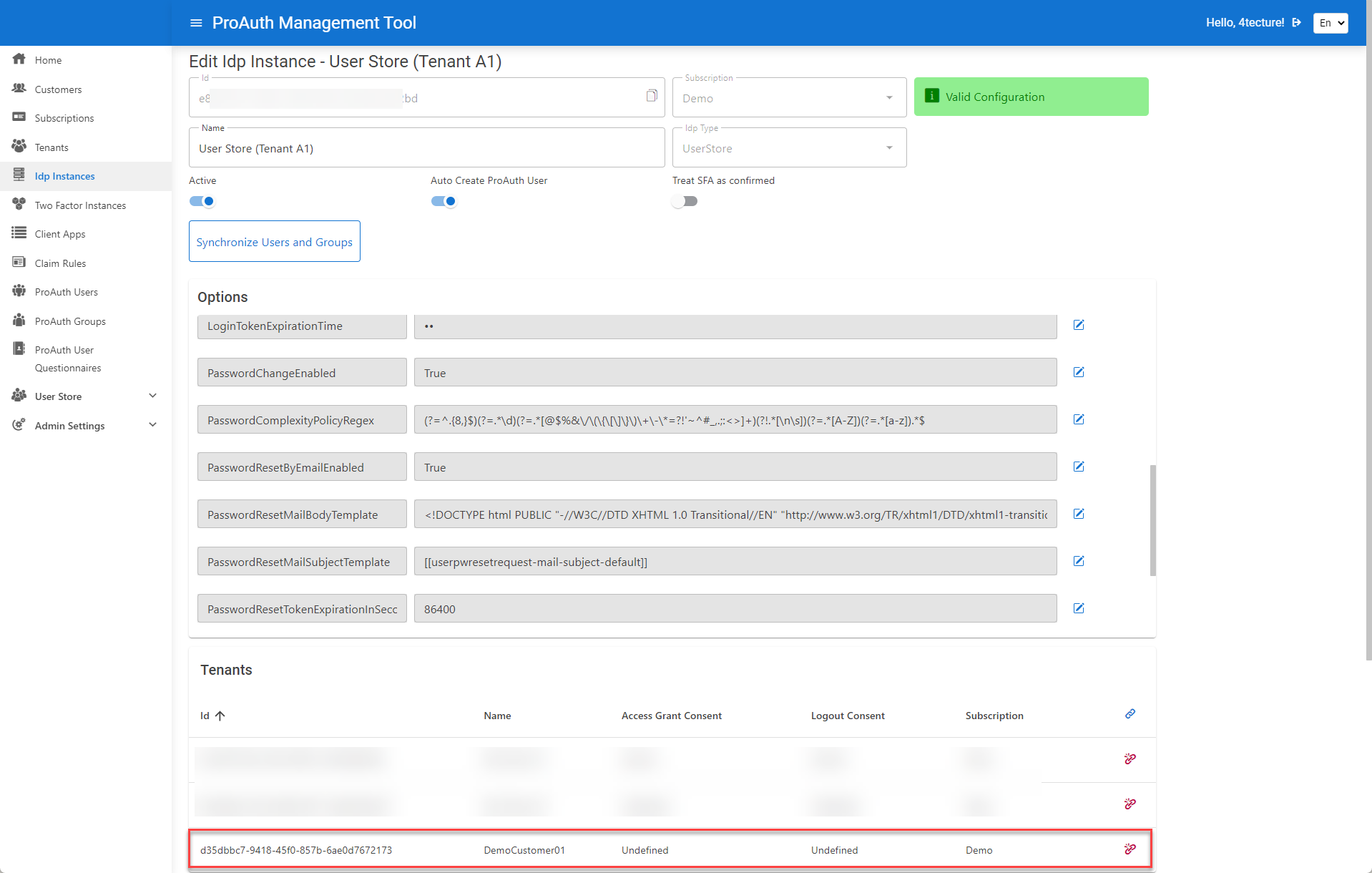 Configure the IDP to belong to a tenant