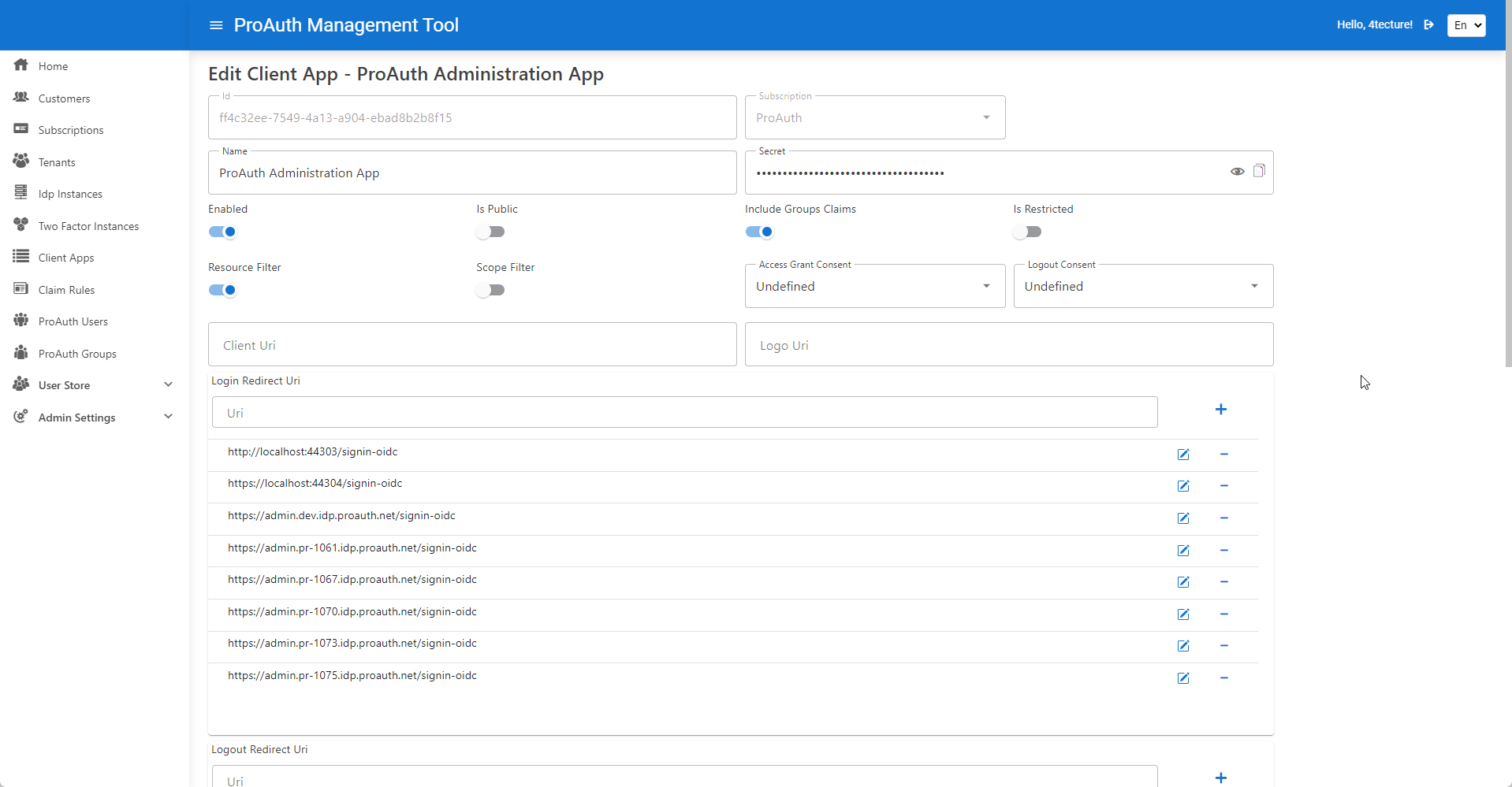 ProAuth Management Tool